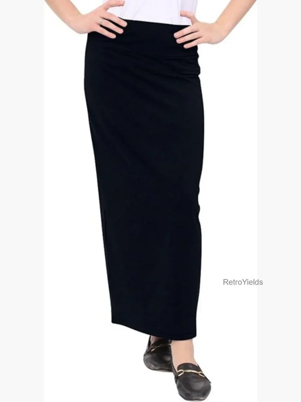 Cotton Stretch High Waisted Maxi Pencil Skirt for Women Slim Fit - Picture 1 of 7